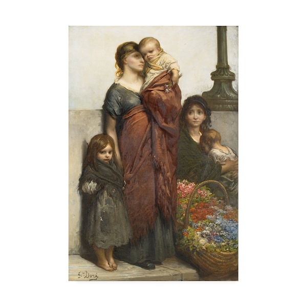 Trademark Fine Art Gustave Dore 'Flower Sellers of London' Canvas Art
